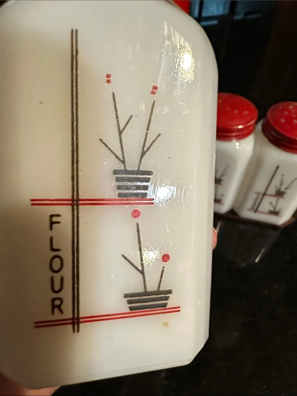 McKee Stick Pot milk glass set